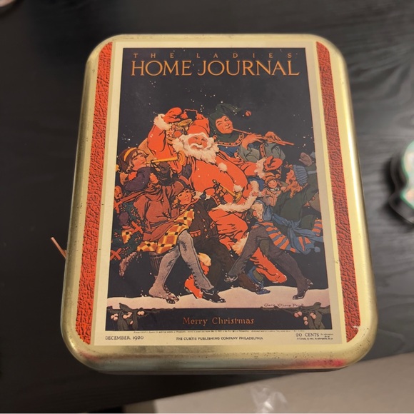 Vintage The Ladies Home Journal Christmas Collectible Dec 1920 Advertising Tin - Picture 1 of 6